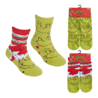 Official The Grinch Kids Single Pair Cosy Socks With Gripper