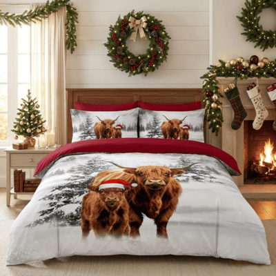 Christmas The Highland Family Panel Duvet Set