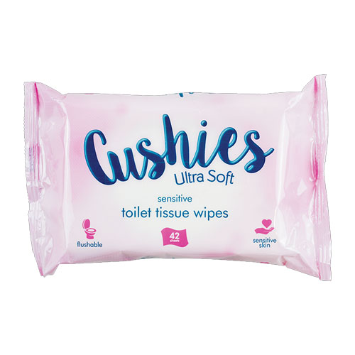 Cushies Sensitive Toilet Tissue Wipes