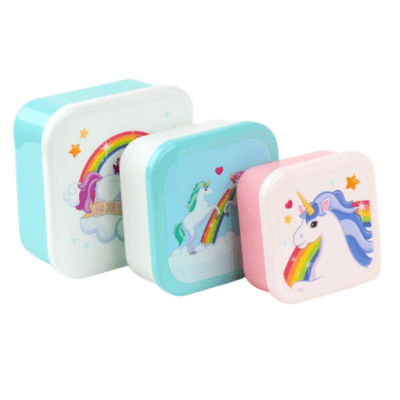 Set of 3 Lunch Box S/M/L Enchanted Rainbows Unicorn