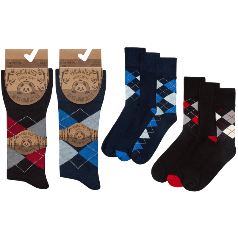 Mens Bamboo Non Elastic Argyle Socks