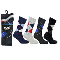Mens 3 Pack Man Basic Argyle Socks