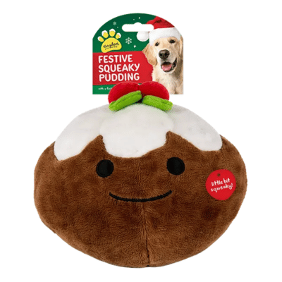 Small Squeaking Plush Christmas Pudding Dog Toy