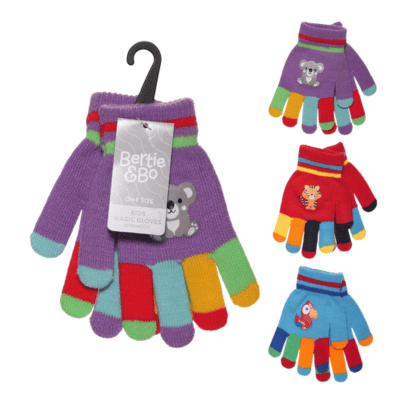 Kids Magic Striped Glove With Motif