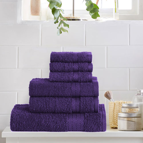 6 Piece Luxury Towel Bale Set Aubergine