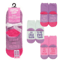 Girls Slogan Novelty Cosy Socks