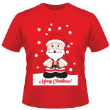 Childrens Christmas T-Shirt Santa Red