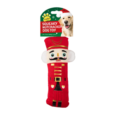 Squeaking Plush Nutcracker Christmas Dog Toy