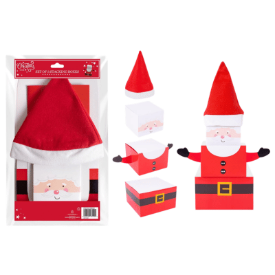 Christmas Santa Stacking Gift Boxes
