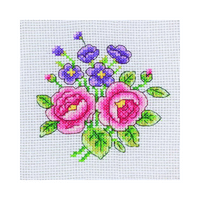 Mini Cross Stitch Kit 6x6" - Roses