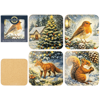 Woodland Animal Cork Backed Coasters