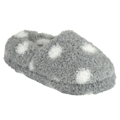 Kids Fleece Spotty Grey Slipper