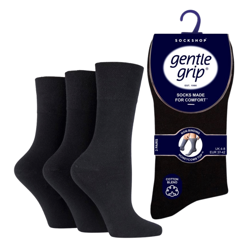 Ladies Gentle Grip Socks Black