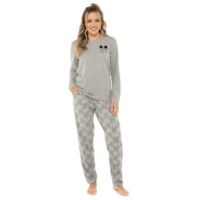 Ladies Dog Print Jersey Pyjama Set