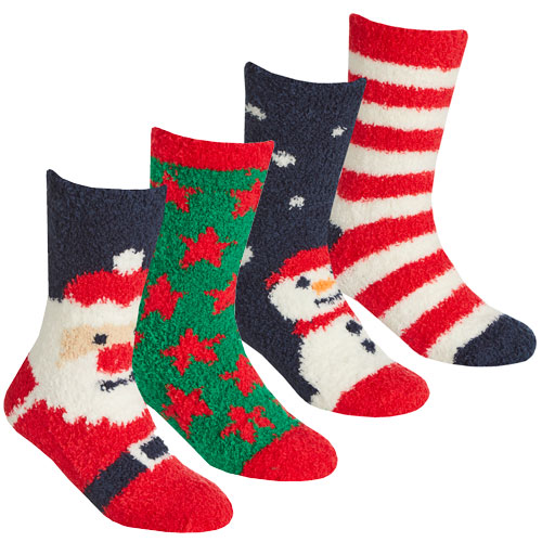 Kids 2 Pack Xmas Cosy Socks With Grippers| Wholesale Socks | Wholesale ...