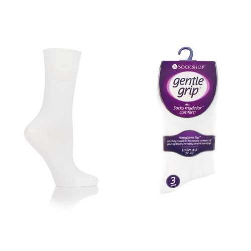 Ladies Gentle Grip Socks White