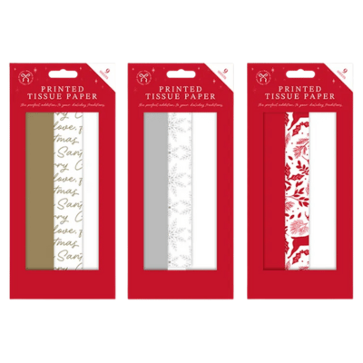 Christmas Printed Tissue Paper 9 Pack