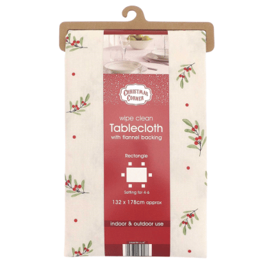 Merry and Bright Festive Robin Design Wipe Clean Tablecloths