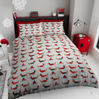 Ultra Soft Duvet Set Xmas Snowy Sausage Dog