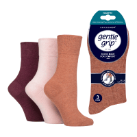 Ladies Diabetic Gentle Grip Socks Terracotta