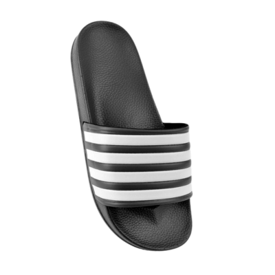 Mens Striped Slider Black/White