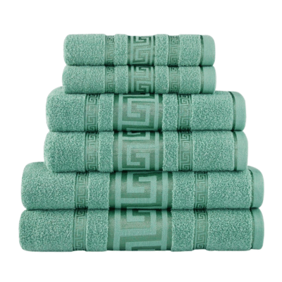 Snoozeville Royal Greek Hand Towels Green