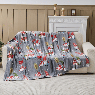 Christmas Design Flannel Throw - Cosy Gonks 170x230cm