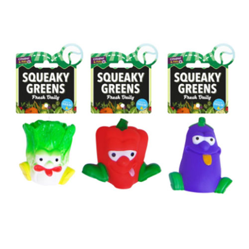 Squeaky Green Vegetable Dog Toy