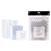 Christmas Pack Of Three Gift Bags Silver