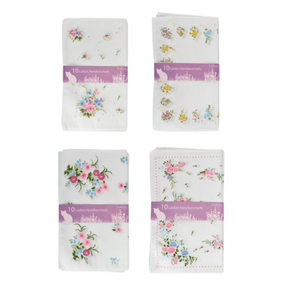 Ladies 10 Pack Printer Hankies