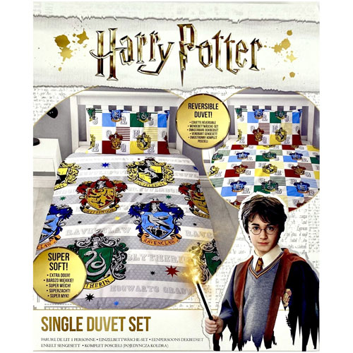 Official Harry Potter Reversible Single Duvet Set 'Quarters'