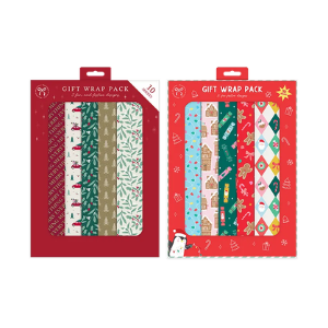 10 Sheets Of Christmas Gift Wrap