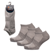 Mens 3 Pack Grey Marl Trainer Socks