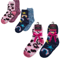 Girls 2 Pack Popcorn Cosy Socks