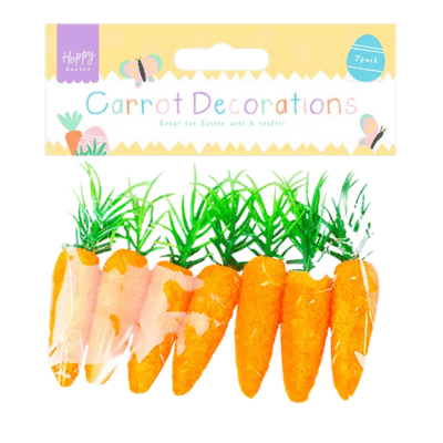 Easter Bonnet Carrot Decorations 7 Pack