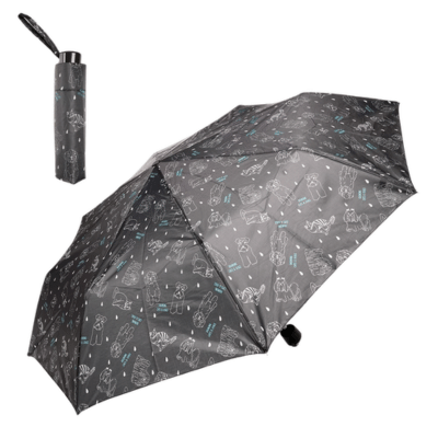 Raining Cats And Dogs Supermini Umbrella - Black