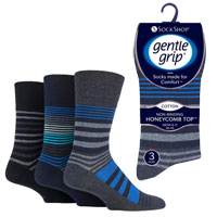 Mens Gentle Grip Socks Linear Vision