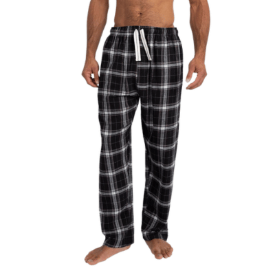 Mens Woven Black Check Flannel Lounge Pants