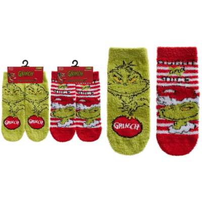 Official Infants Single Pair Pack The Grinch Cosy Socks With Grip