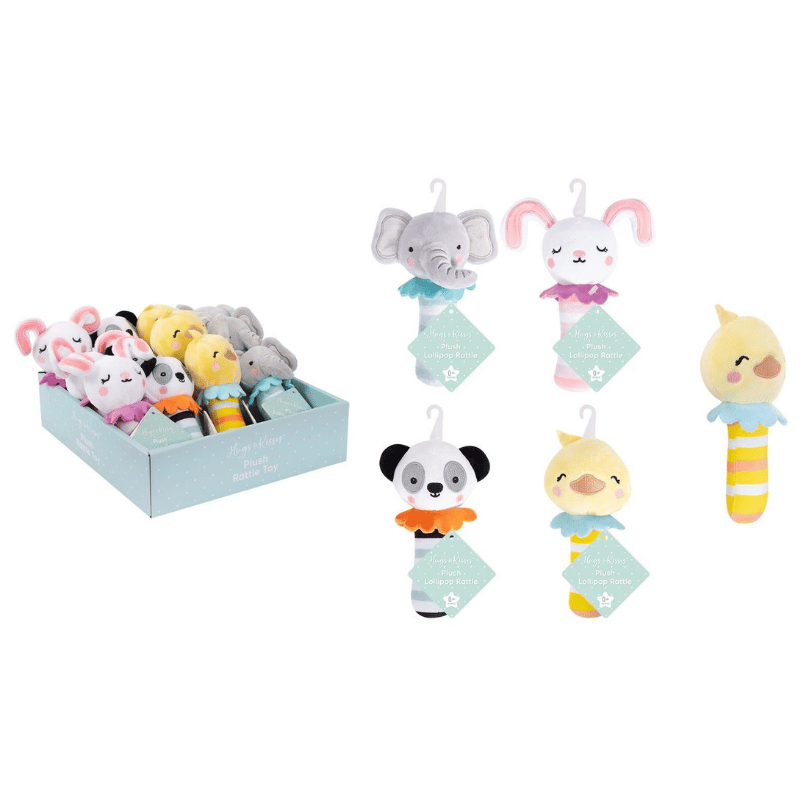 Hugs & Kisses Plush Rattle Toy