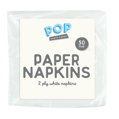 White Napkins 2ply 33x33cm 50 Pack