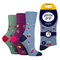 Ladies Gentle Grip Socks Fun Feet Fruits