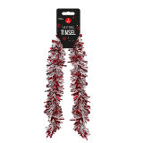 Red And White Christmas Tinsel 2m