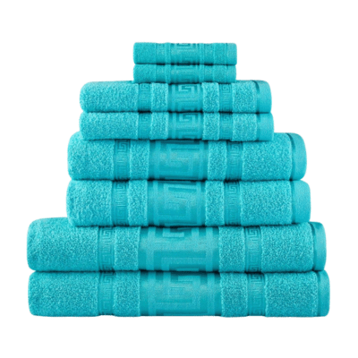 Snoozeville Royal Greek Hand Towels Aqua
