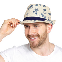 Adult Straw Hat With Beach Prints
