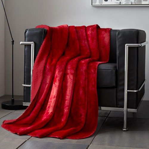 Red Flannel Sherpa Throw