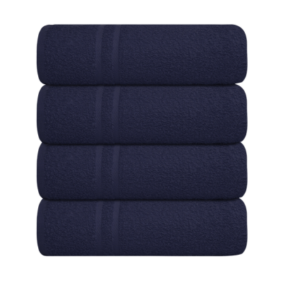 Luxury Soft Cotton Chevron Bath Sheet Navy