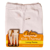 Kids Thermal Underwear Long Pants White