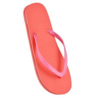 Ladies Glitter Strap Flip Flops With Gem Sole - Orange