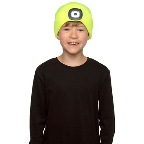 Kids Yellow LED Beanie Hat